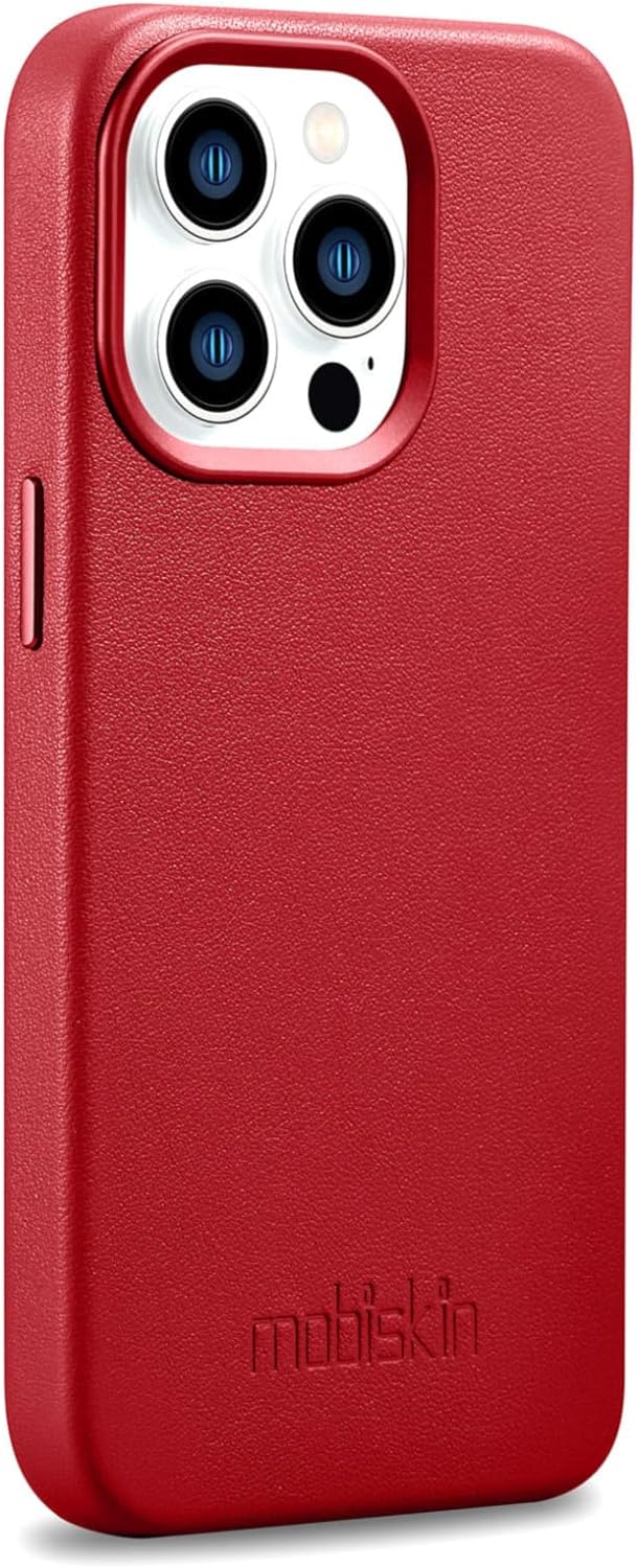 Mobiskin Hülle kompatibel mit Apple iPhone 14 PRO (6,1 Zoll), Handyhülle mit echtem Leder, Case, Sch