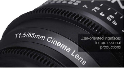 XEEN Cinema 85mm T1,5 Nikon F Vollformat Objektiv MF Cine Video Lens für hohe Auflösungen mit Follow