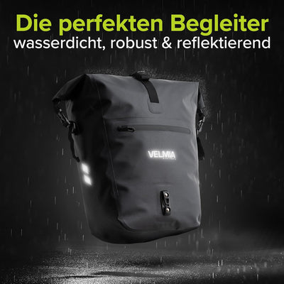 VELMIA Fahrradtasche für Gepäckträger I mit praktischem Tragegriff I 100% Wasserdicht fahrradtasche