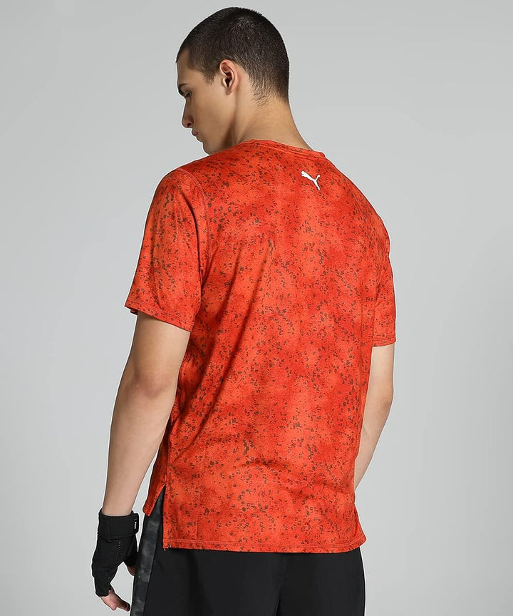PUMA Herren Studio Yogini Lite Printed Trainings-T-Shirt XXL Chili Powder Orange, XXL Chili Powder O