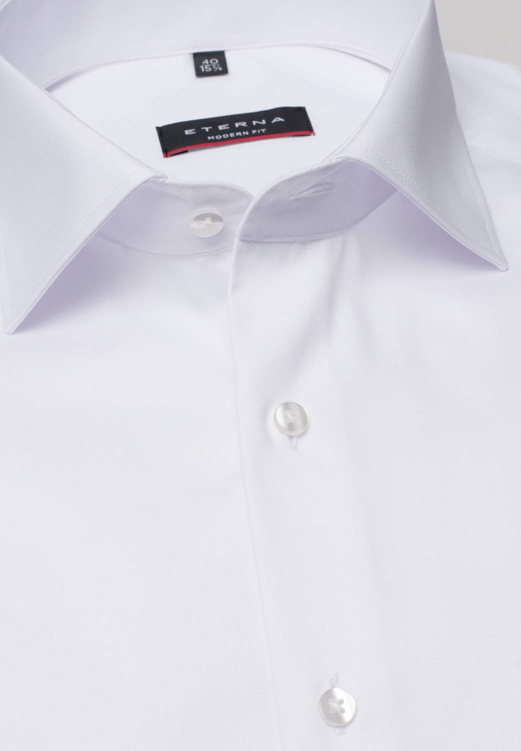 ETERNA Herren Langarmhemd Modern Fit Abdeckhemd Twill weiss Uni extra Langer Arm Hemd, 42