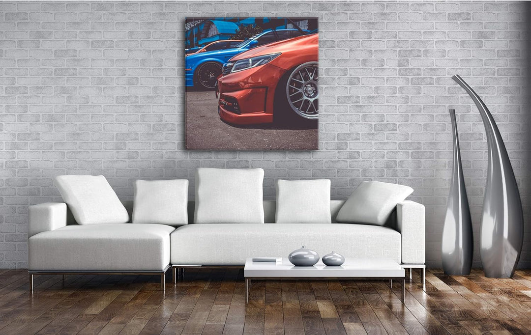 deyoli Getunte Autos Format: 70x70 als Leinwand, Motiv fertig gerahmt auf Echtholzrahmen, Hochwertig