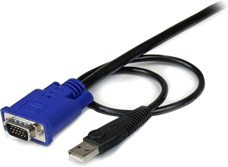 StarTech.com USB VGA KVM Kabel (4,5m - 2-in-1 - dünnen Kabel) Schwarz 15ft - VGA Integrated USB, 15f