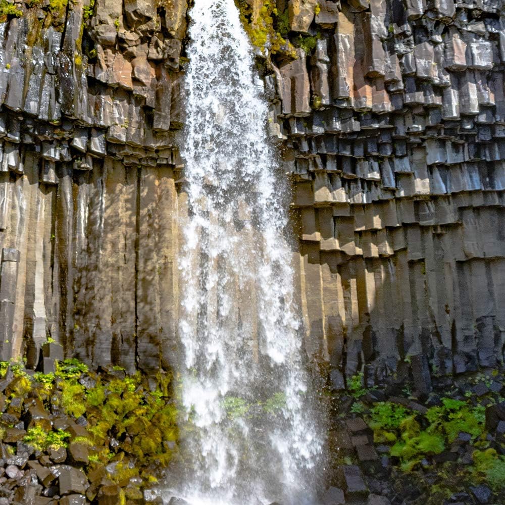Feeby Leinwandbild 5 Teilig Landschaft Bild Wanddeko Wasserfall Himmel Berge grün 150x100 cm Leinwan