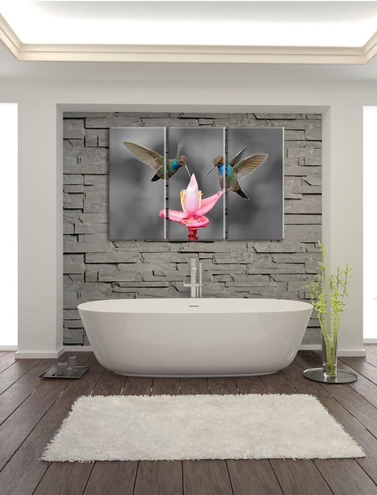 Pixxprint Kolibris in den Tropen als Leinwandbild/Grösse: 3 Teilig (120x80) cm/Wandbild/Kunstdruck/f