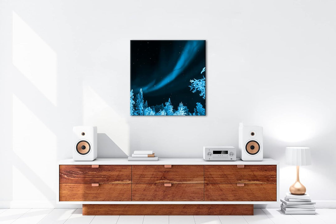 deyoli Atemberaubende Nordlichter Format: 40x40 Effekt: Zeichnung als Leinwandbild, Motiv auf Echtho