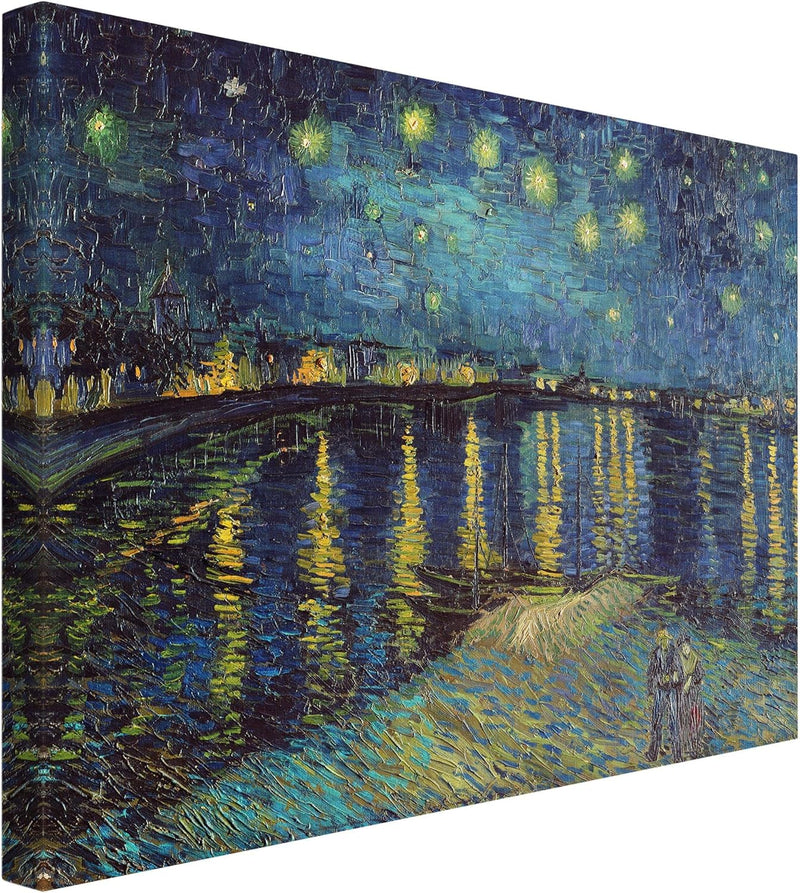 Bilderwelten Leinwandbild Vincent Van Gogh - Sternennacht über der Rhône Querformat 30 x 40 cm 30cm