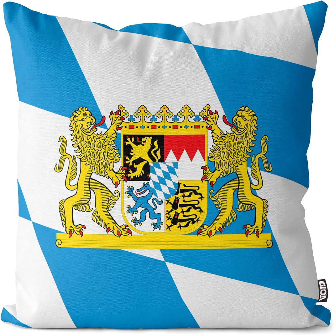 VOID Bayern Bavaria Polyester Kissenbezug Flagge Fahne Fan-Kissen Kissenhülle Outdoor Indoor Bunt, K