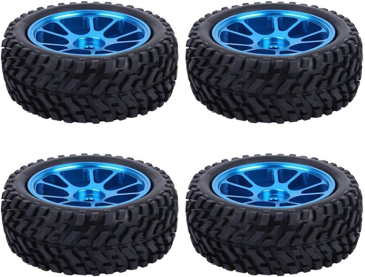 Drfeify RC-Autoreifen, 75-mm-Rallye-Reifen-Ersatzteil aus blauem Aluminium, kompatibel mit WL 1/18 A