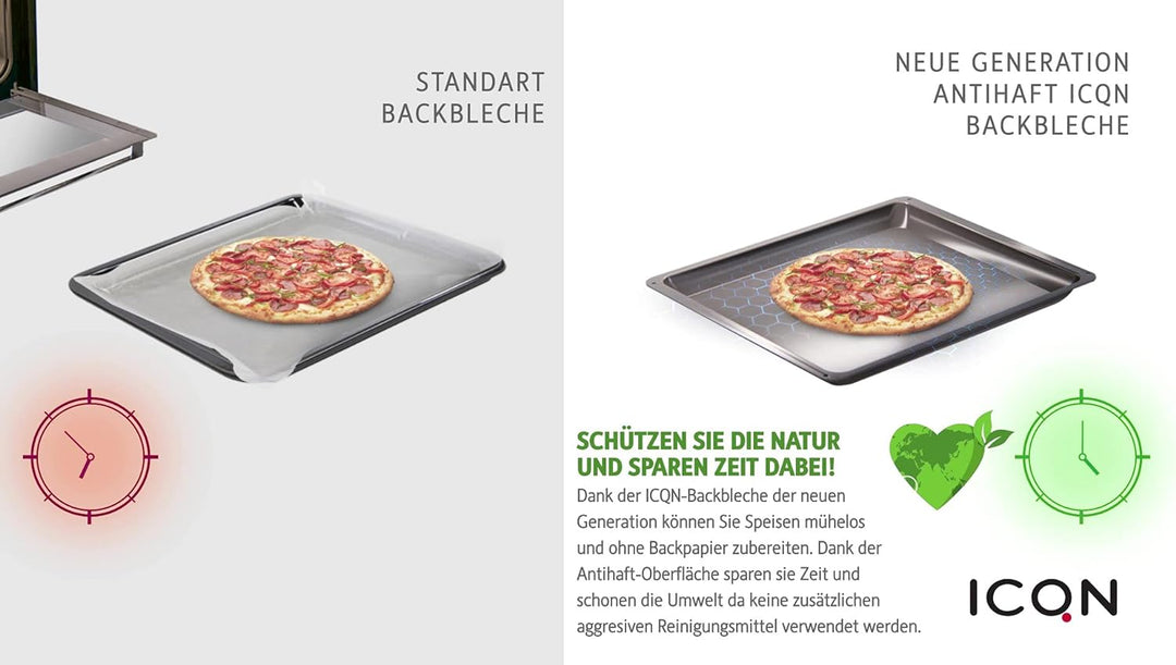ICQN 455 x 375 x 30 mm Antihaft-Beschichtung Backblech, Passend für Bosch, Siemens, Neff, Constructa