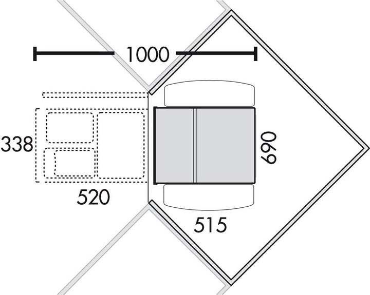 Naber Corner Boy 3 (für Diagonaleckschränke). Abfallsammler, alu grau.