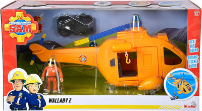 SIMBA - Feuerwehrmann Sam Helikopter Wallaby II, 34 cm, mit Actionfigur, ab 3 Jahren