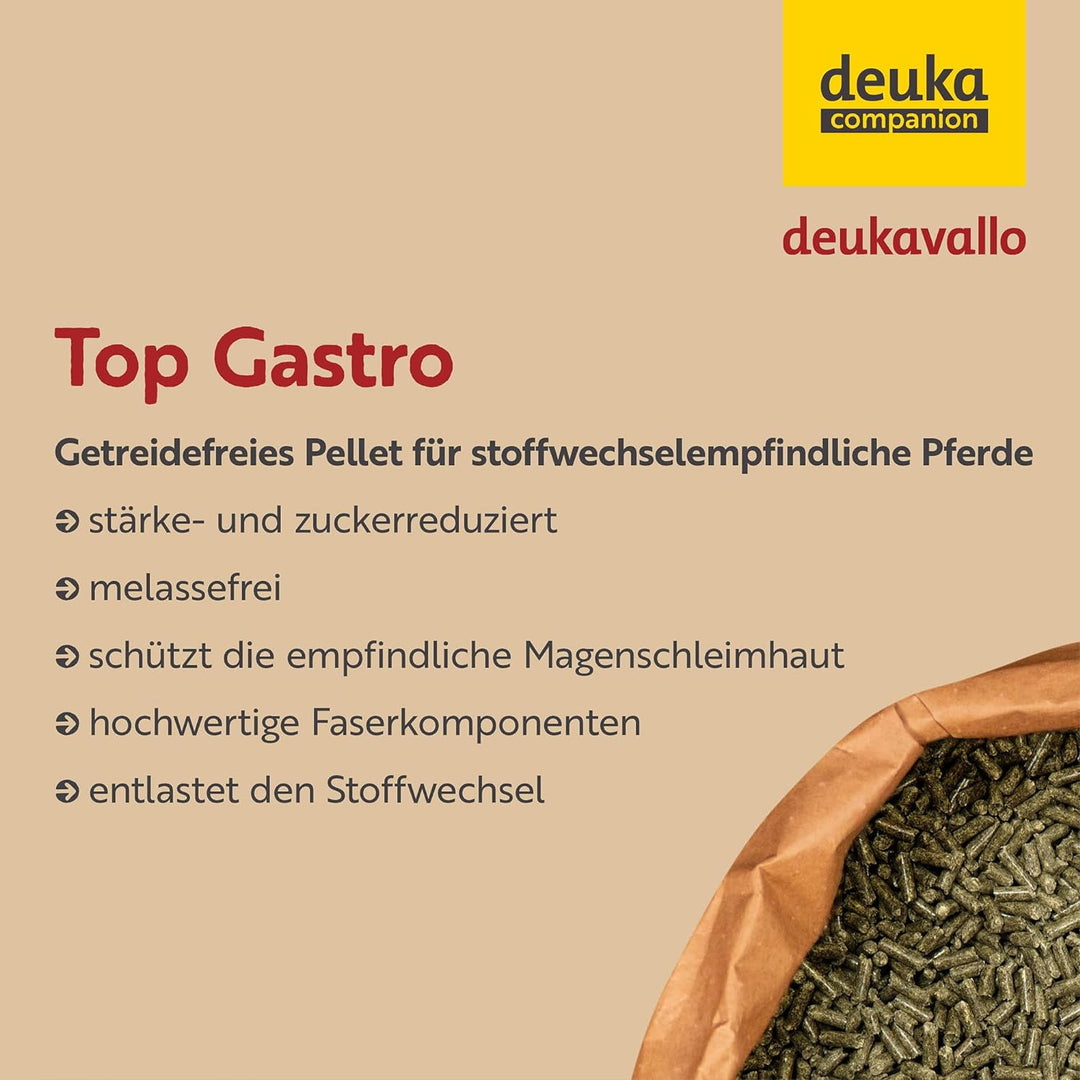 deukavallo Top Gastro 20 kg | Pferdefutter | Spezialfutter für Magen- und stoffwechselempfindliche P