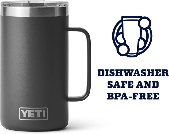 YETI Rambler Krug, Edelstahl, Charcoal, 24oz (710ml), Charcoal
