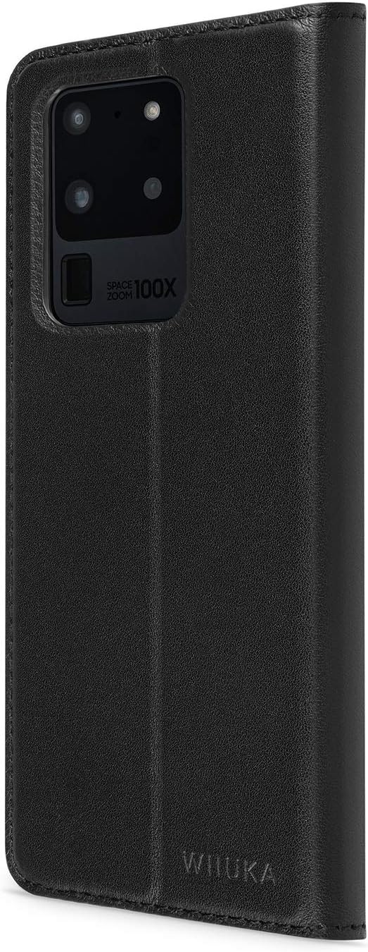 WIIUKA Echt Ledertasche - TRAVEL - Hülle für Samsung Galaxy S20 Ultra, mit Kartenfach, extra Dünn, T