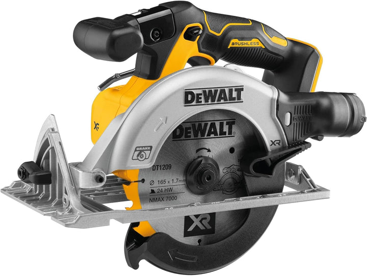 Dewalt 18V XR Akku-Handkreissäge DCS565NT (bürstenloser Motor, mit integrierter LED & Blasvorrichtun