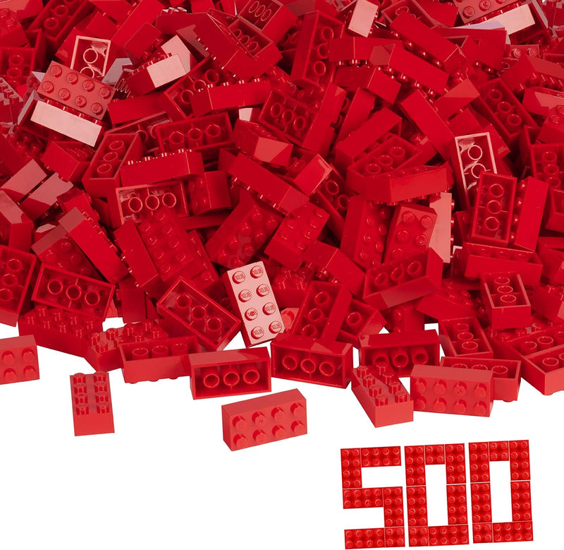 Simba 104118922 - Blox, 500 rote Bausteine für Kinder ab 3 Jahren, 8er Steine, im Karton, vollkompat