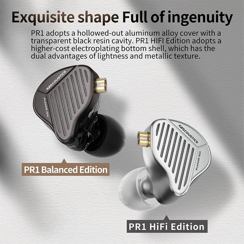 LINSOUL KZ PR1 13.2mm Planar Diaphragm Driver HiFi in-Ear Monitors IEM with Detachable 2pin OFC Silv