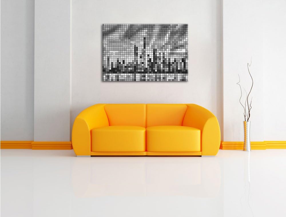 New York Pixel Skyline als Leinwandbild/Grösse: 100x70 cm/Wandbild/Kunstdruck/fertig bespannt, 100x7