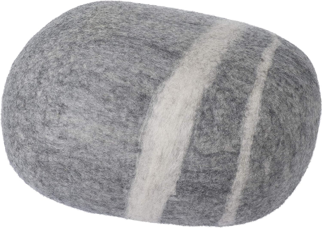 myfelt Carl - Filz Kieselstein, Meditationskissen, Yogakissen, Dekokissen hellgrau rund - Grösse XL