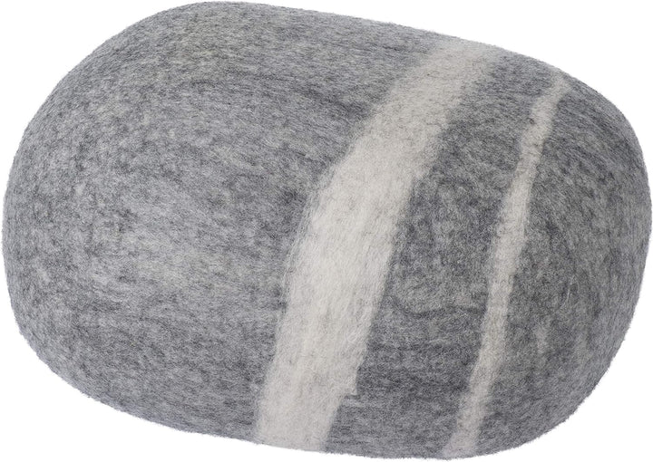 myfelt Carl - Filz Kieselstein, Meditationskissen, Yogakissen, Dekokissen hellgrau rund - Grösse XL