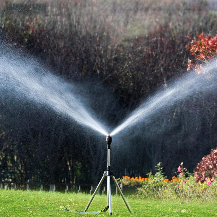 Drehbarer Stativ-Sprinkler, 360 Grad Automatic Rotating Teleskop-Sprinkler-Stativ,Bewässerungsregner
