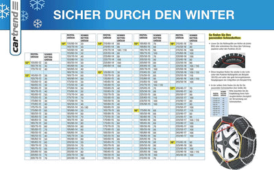 cartrend Schneeketten Auto Schneekette mit ÖNORM im Kunststoffkoffer, 2er-Set "Safety" Grösse 40, Gr