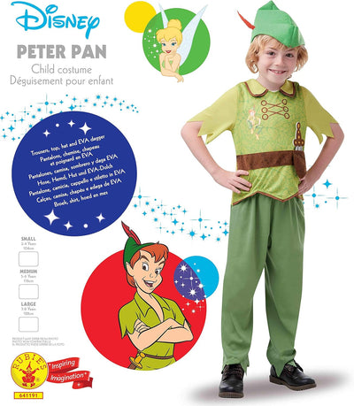 Rubie's Offizielles Disney-Kinderkostüm Peter Pan, Grösse M, 5-6 Jahre, Körpergrösse 116 cm