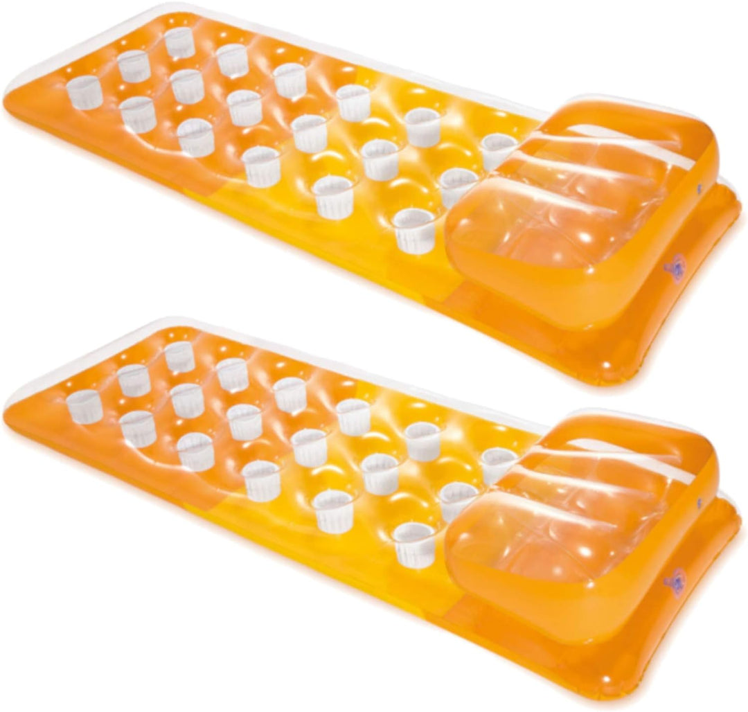 Intex 18-Pocket Fashion Mats - Luftmatratzte - 188 x 71 cm 2x Orange, 2x Orange