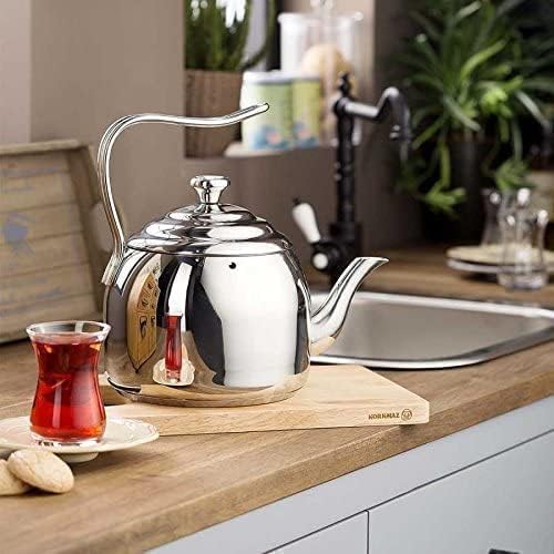 Korkmaz Droppa Teekessel aus Edelstahl 3.7 Quart, 3.7 Quart