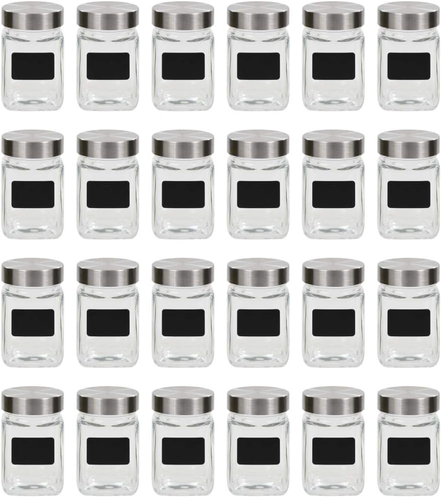 Festnight 24er Set Vorratsgläser mit Aufkleber Marmeladenglas Einmachglas Einweckglas mit Deckel 300
