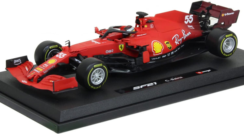 Bburago Maistro B18-16809S 1:18 F1 2021 SF21 Ferrari SAINZ, farblich Sortiert