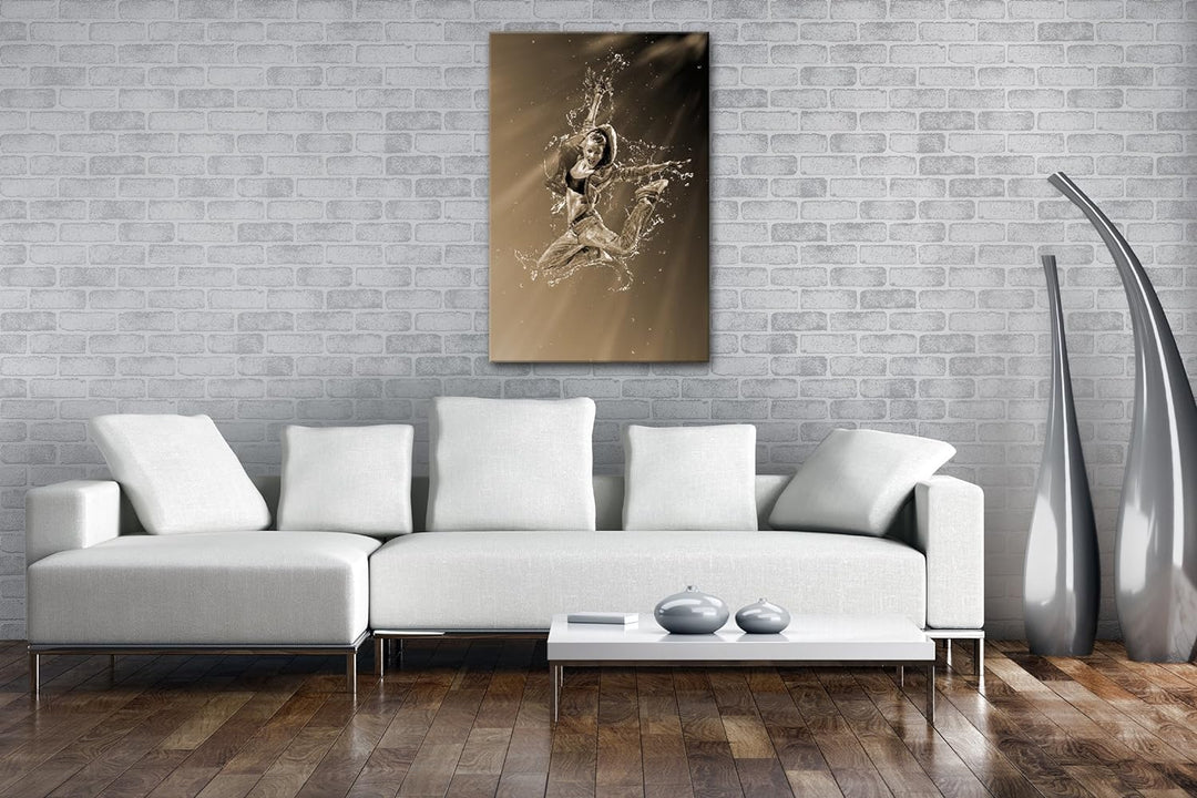 deyoli stylisher Tanz im Wasser Format: 80x60 Effekt: Sepia als Leinwand, Motiv fertig gerahmt auf E