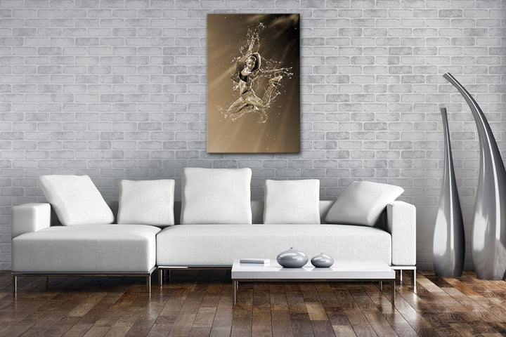 deyoli stylisher Tanz im Wasser Format: 80x60 Effekt: Sepia als Leinwand, Motiv fertig gerahmt auf E