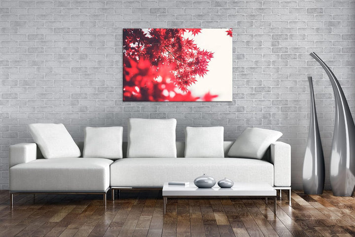 deyoli durch das rotschimmernde Blättergestrüpp Format: 80x60 als Leinwandbild, Motiv fertig gerahmt