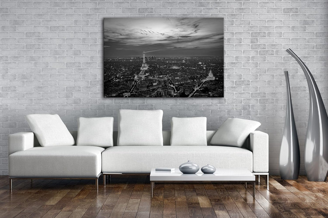 deyoli die Stadt Paris Effekt: Schwarz/Weiss Format: 100x70 als Leinwand, Motiv fertig gerahmt auf E