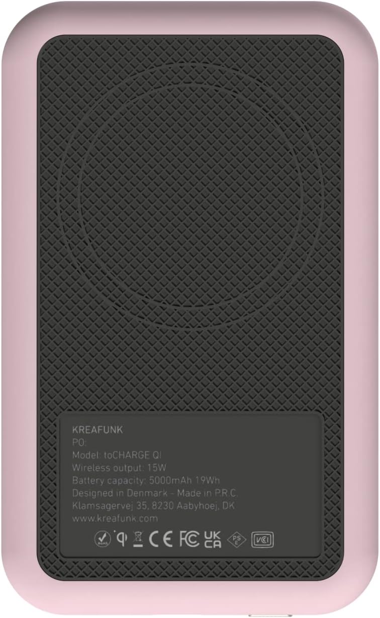 KREAFUNK toCHARGE Qi, Wireless Design-Powerbank Dusty Rose, Dusty Rose