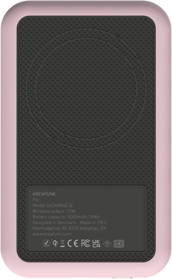 KREAFUNK toCHARGE Qi, Wireless Design-Powerbank Dusty Rose, Dusty Rose