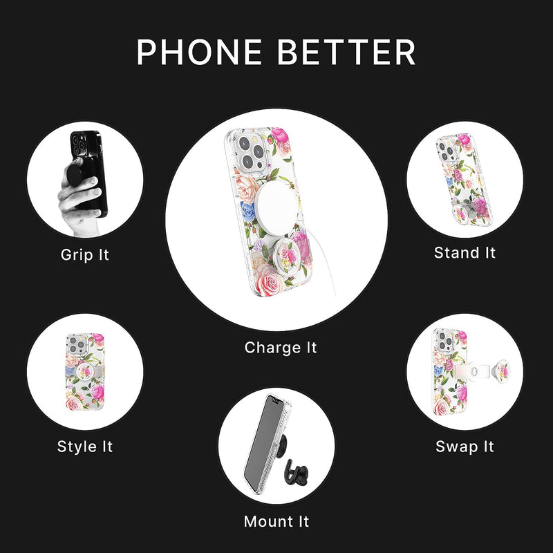 PopSockets: PopCase Hülle für iPhone 13 Pro Max mit Abnehmbarem PopGrip Slide Sockel und Griff mit A