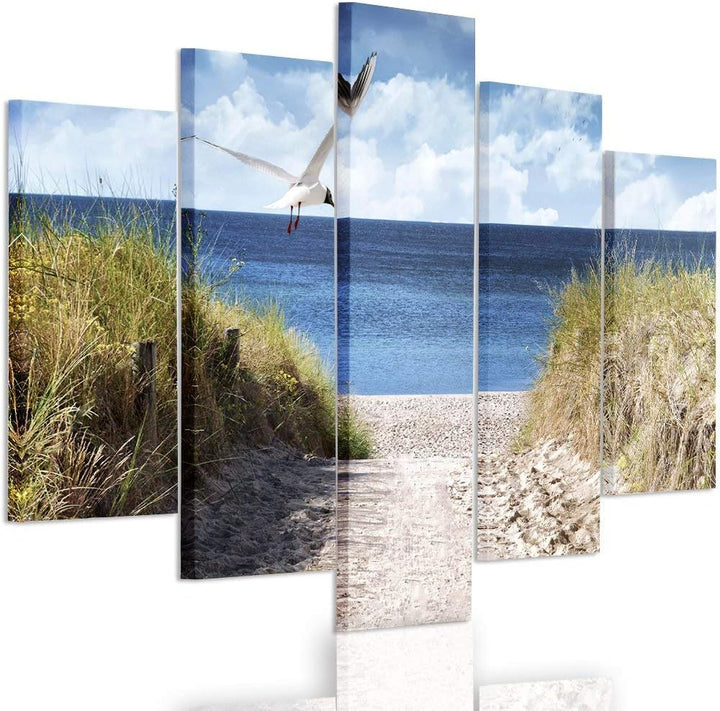 Feeby. Leinwandbild - 5 Teile - Bilder, Wand Bild, Wandbilder, Kunstdruck XXL, 5-Teilig, Typ A, 200x