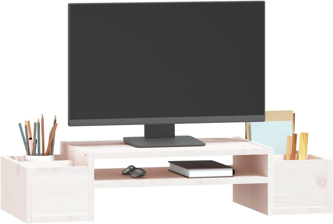Tidyard Monitorständer Holz, Bildschirmständer Höhenverstellbarer Ergonomischem für Monitor, Laptop,