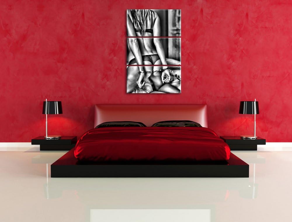 Pixxprint Monocrome, Sexy Back 3-Teiler Leinwandbild 120x80 Bild auf Leinwand