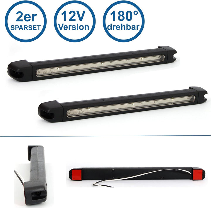 LED-MARTIN 2er Sparset Innenraumleuchte 12V 333mm x 30mm