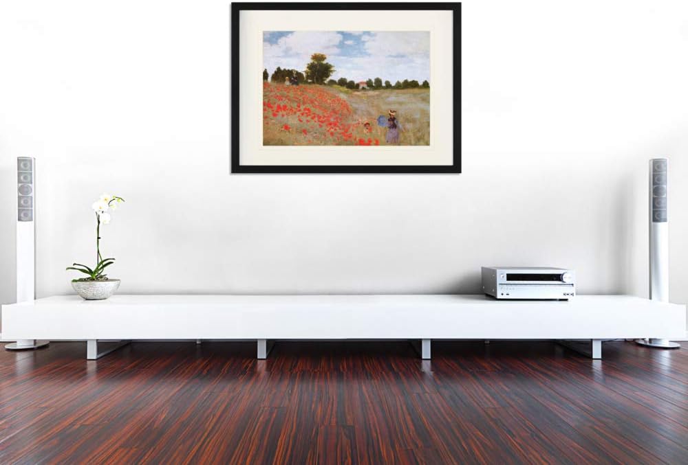 1art1 Claude Monet Poster Mohnblumen, 1873 Gerahmtes Bild Mit Edlem Passepartout | Wand-Bilder | Im