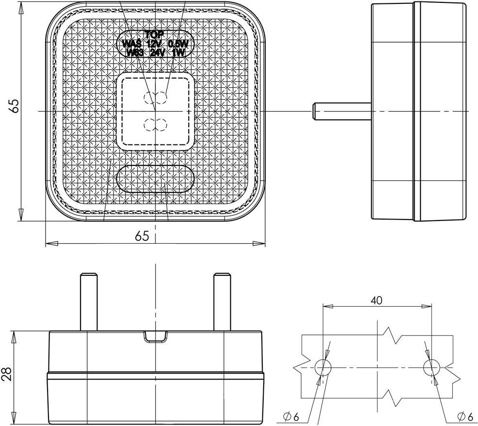 LED-MARTIN® 6er Sparset SU7 Umrissleuchte - inkl. Halter - gelb/orange - zugelassen für den Strassen