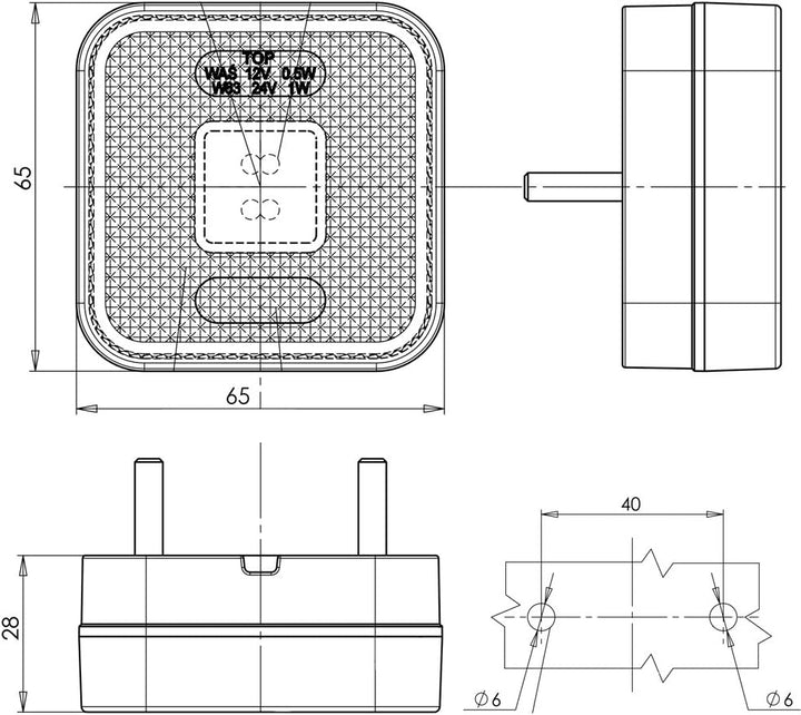 LED-MARTIN® 6er Sparset SU7 Umrissleuchte - inkl. Halter - gelb/orange - zugelassen für den Strassen