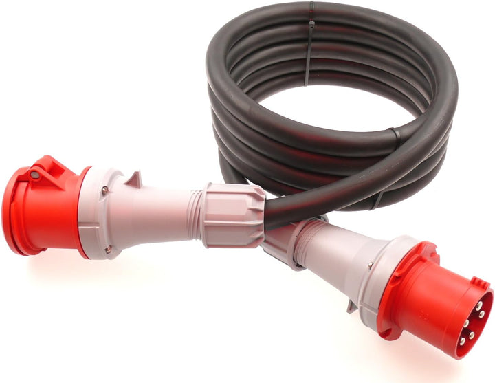 CEE Verlängerungskabel Starkstromkabel 63A 400V Gummileitung H07RN-F 5g16 mm² IP44 aussen 20m 5G16;