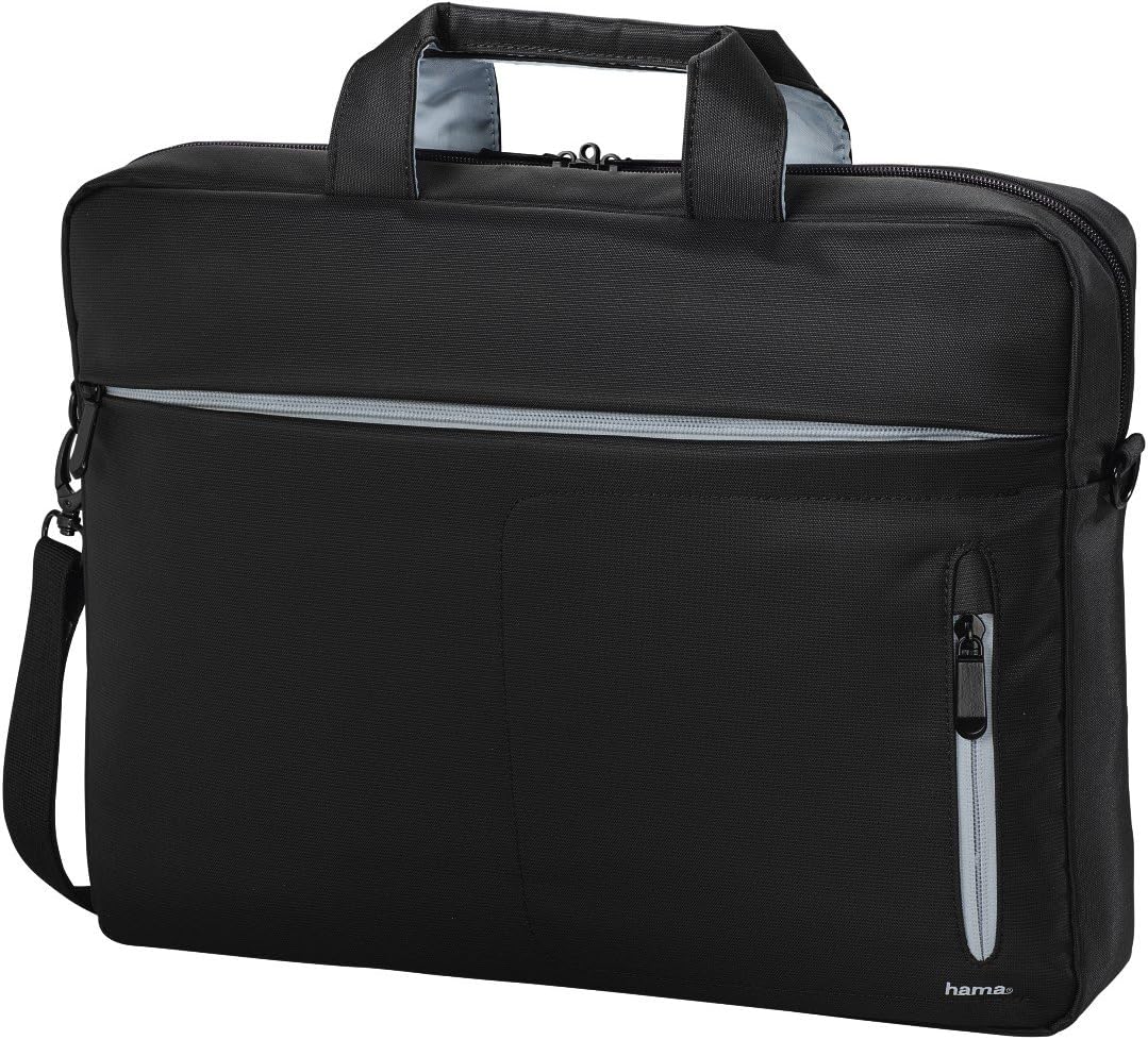 'Hama 101282 Marseille Style Tasche für Notebook-17.3, schwarz/grau