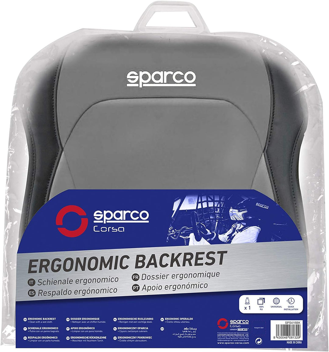 SPARCO 6922516328376 Ergonomische Rückenlehne Farbe, Schwarz/Grau 424 GRAU, 424 GRAU