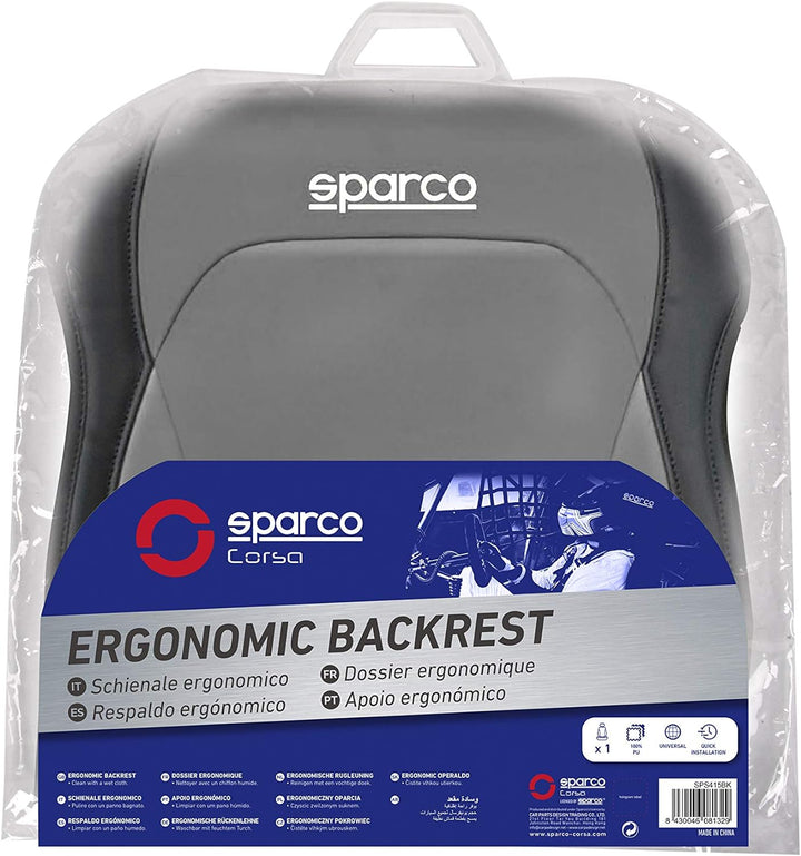 SPARCO 6922516328376 Ergonomische Rückenlehne Farbe, Schwarz/Grau 424 GRAU, 424 GRAU